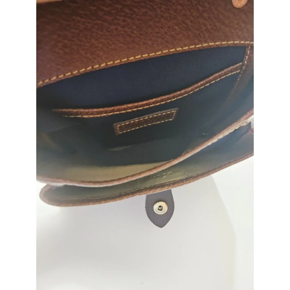 Dooney‎ & Bourke SMALL Crossbody Shoulder Nylon Leather Bag Astral Blue Pockets